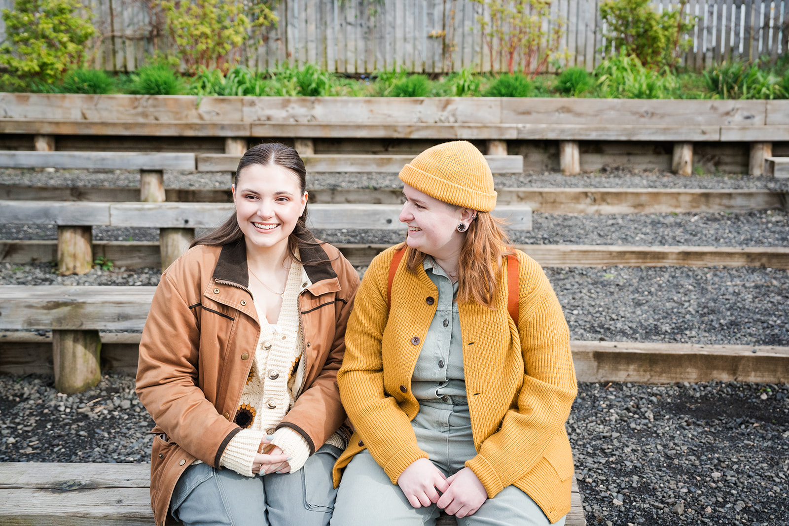couple sat on bench at animal antics smiling IMAGE: Rachel Hein 2024
