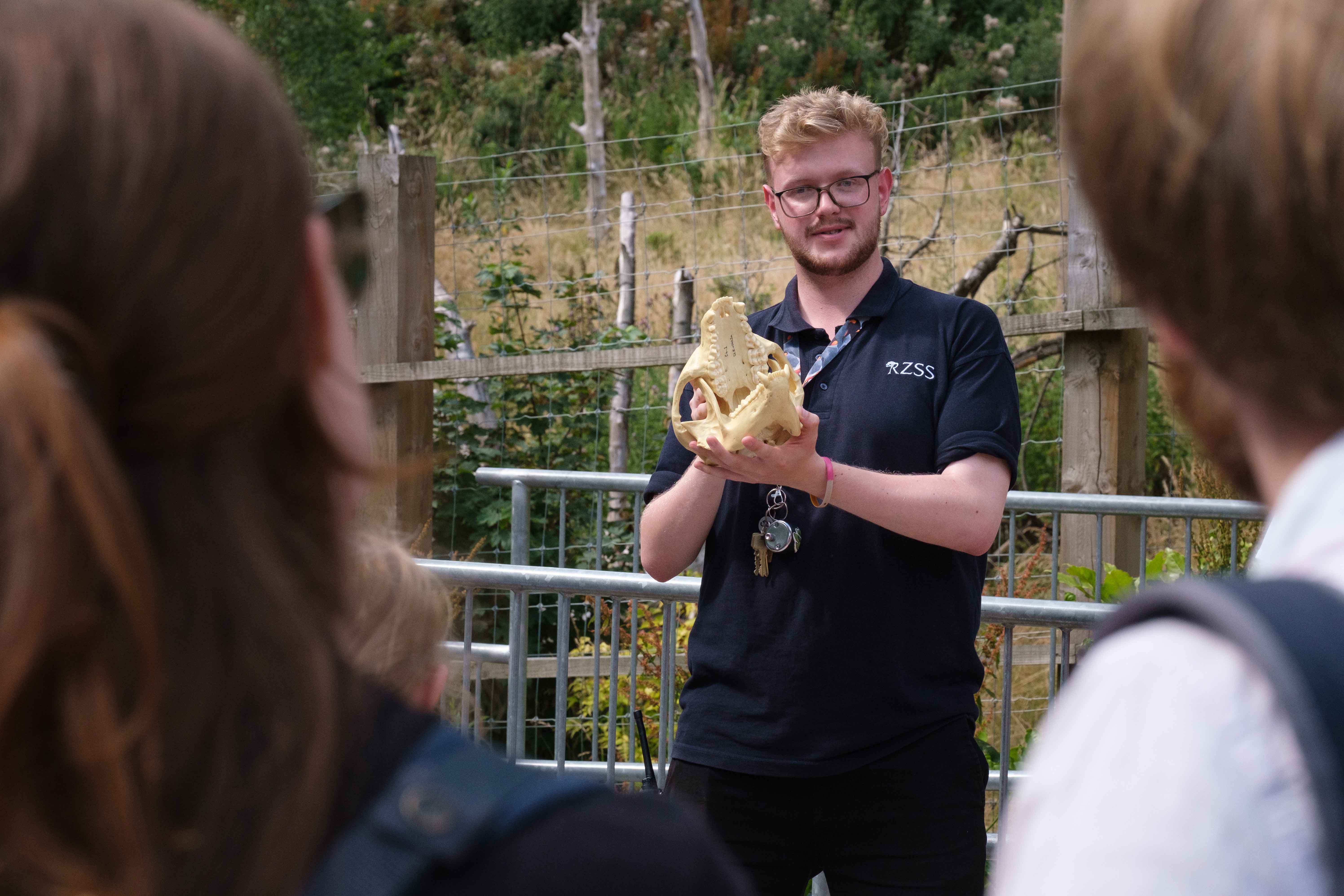 Maurice Hickman giving a talk to visitors about giant pandas IMAGE: Robin Mair 2022