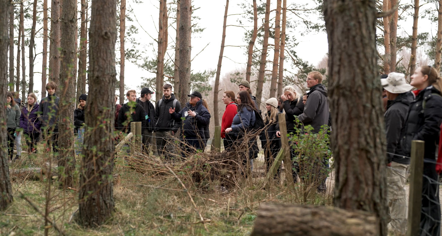 Ranger Jasper Hughes giving a talk in wolf wood to visitors IMAGE: FoSho 2023