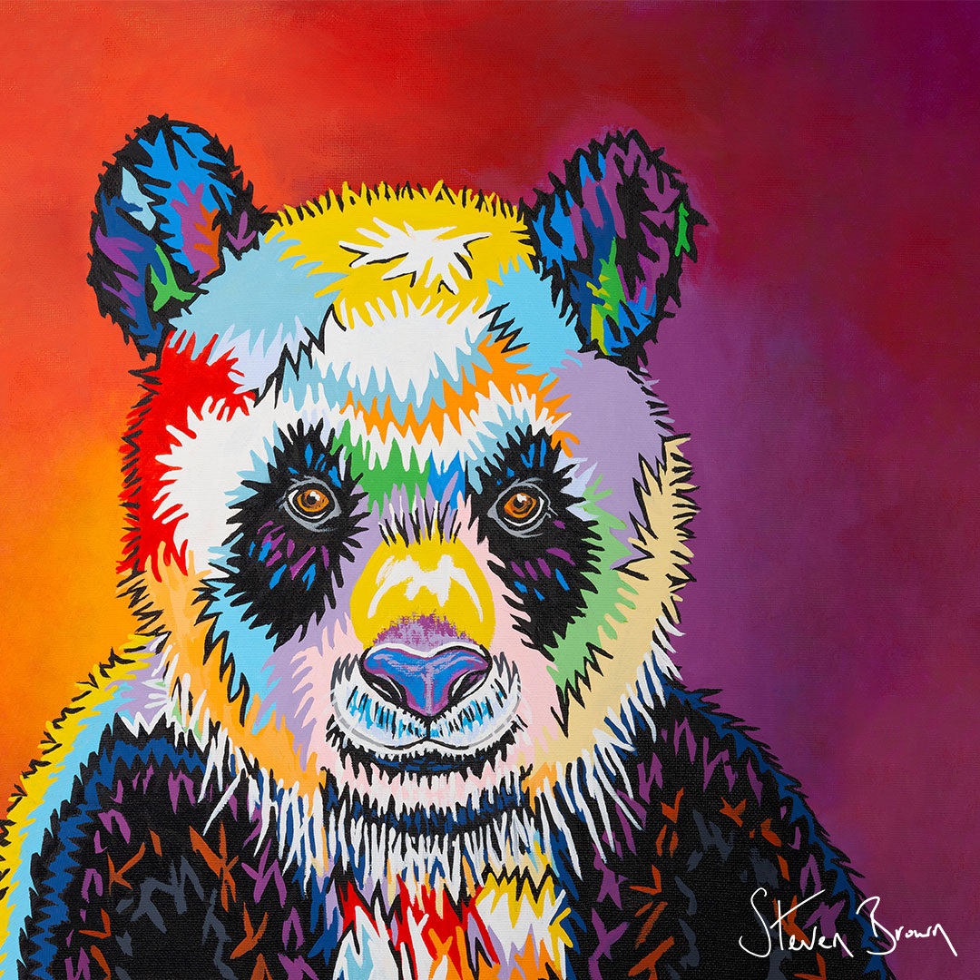Steven Brown Art colourful Sunshine McZoo panda painting

Image: STEVEN BROWN ART 2021