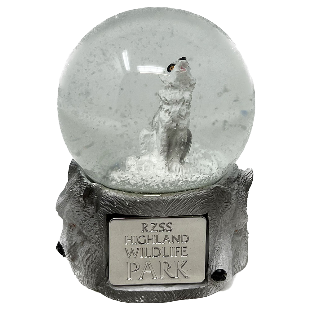 wolf howling inside highland wildlife park snow globe IMAGE: Retail 2024