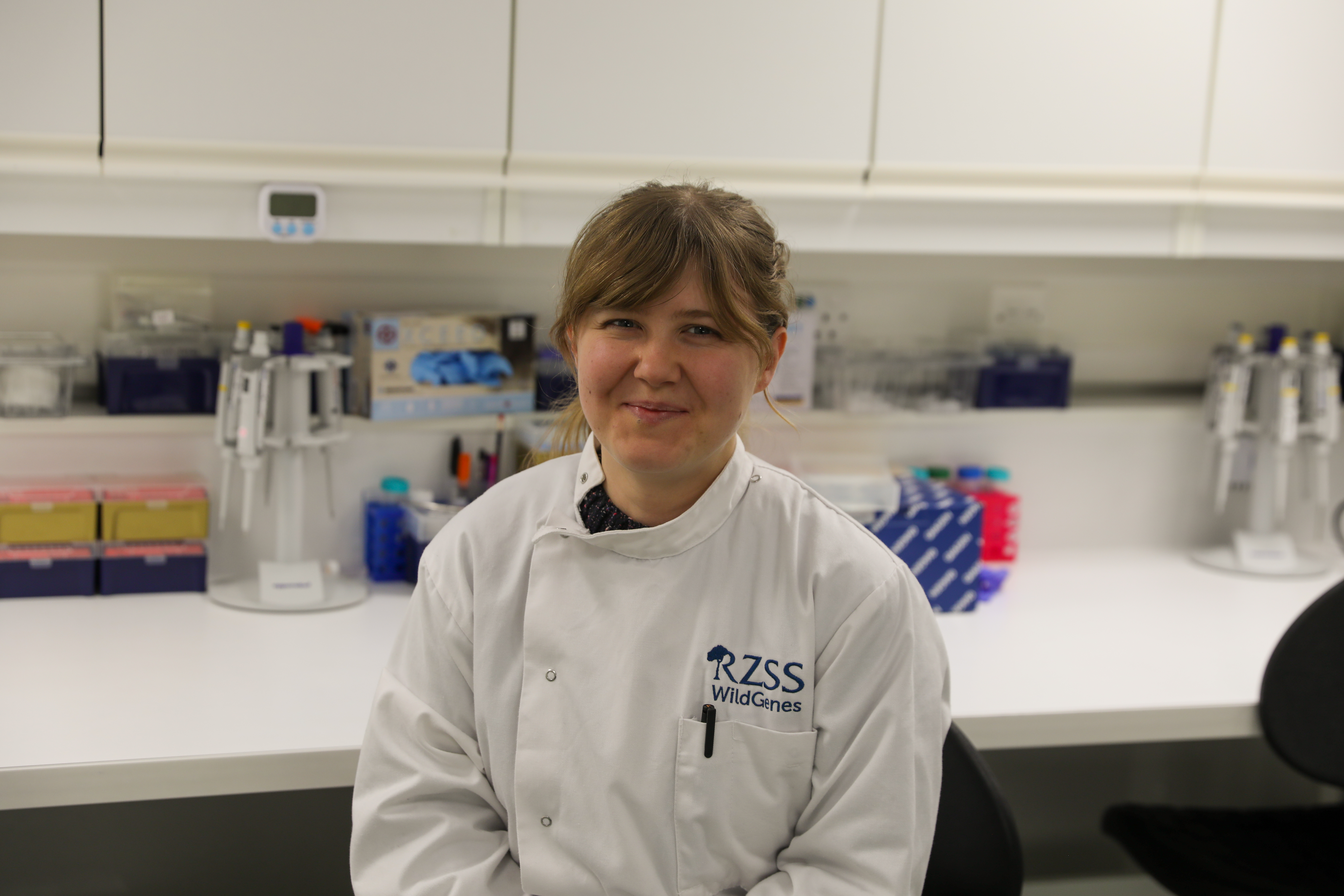 Magda Butowska in the RZSS WildGenes laboratory IMAGE Rhiordan Langan-Fortune 2024